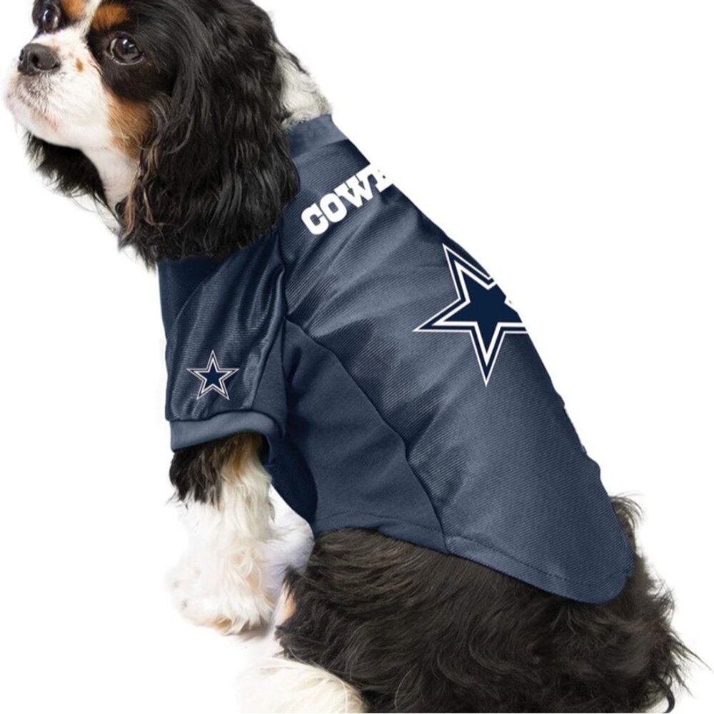 NEW Dallas Cowboys NFL Official Pet Wear Stretch Jersey For Dogs - Large